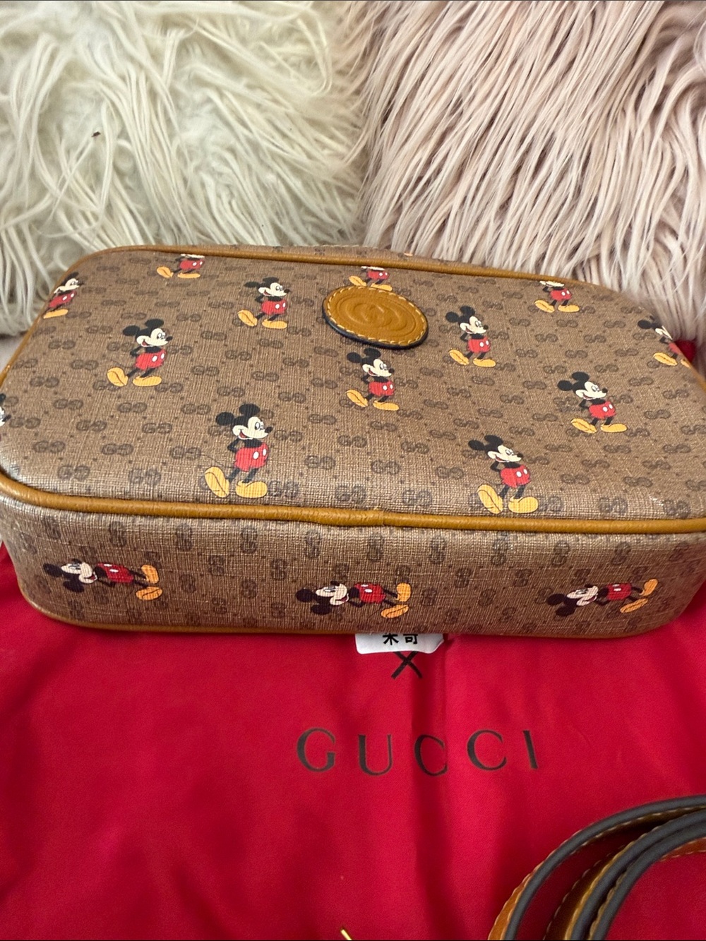 Disney Brown Mickey Canvas Crossbody Pouch - Picture 8 of 17